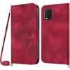 NETANY Cover per Xiaomi Mi 10 Lite 5G con Cordino, Flip Portafoglio Custodia in Pelle, [2 Porta Carte][Chiusura Magnetica],Custodia Libro Antiurto Cover con Laccio per Xiaomi Mi 10 Lite 5G (Rosso)