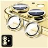LucBuy Protezione per Obiettivo Della Fotocamera Compatibile con iPhone 13/13 Mini, Copertura per Fotocamera in Vetro Temperato Glitterato, Anelli Metallici Individuali