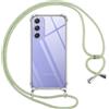 Pnakqil Cover per Samsung Galaxy A54 5G con Cordino, Trasparente Custodia con Laccio Tracolla Cellulare Girocollo Collana Protettiva per Samsung A54 5G 6.4, Verde