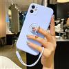 Pepmune Cover con Cordino per iPhone 7 Plus/8 Plus Custodia con 360° Regolabile Anello Supporto Ultra Sottile Antiurto Silicone Liquido Protettiva Cover con Laccio per iPhone 7 Plus/8 Plus Viola
