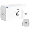 YRTUOP Blocco caricabatterie rapido, caricabatterie rapido USB C | Caricatore da muro con ricarica super veloce USB C da 45 W - Caricatore da muro USB C da 45 W Caricatore da viaggio europeo Tipo C