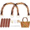 PH PandaHall 2pz Manici per Borse in bambù Maniglie Bamboo per Borse a Forma di U, 16.5x13cm Manici Corti per Borsa Uncinetto Accessori per la Realizzazione di Portafogli Borsette