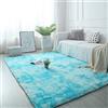 Tinyboy-hbq Tappeto Salotto Shaggy Tappeti a Pelo Lungo,Moderno Soggiorno Camera da Letto Tappeti,Antiscivolo Morbido e Soffice (Blu Bianco, 135 * 185cm)
