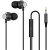 Lamkrtlp Auricolari, Cuffie in-Ear con Microfono e Controllo del Volume, Auricolari con Filo per cuffie Jack da 3,5 mm - Nero
