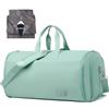 Outplea 47L Borsa da Viaggio Pieghevole Uomo Donna, Borsa Porta Abiti Grande con Scomparto per Scarpe, Borsone Sportivo Multitasche con Tracolla per Fine Settimana, Verde