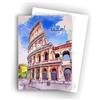 Edition Colibri Cartoline di Roma - Illustrazione ad Acquerello del Colosseo - Ciao | Set di 10 cartoline piatte (A6) - Retro scrivibile