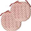 Atout Ciel Set di 2 cuscini per sedia rotondi bicolore D.40 cm, in terracotta stampa/tinta unita