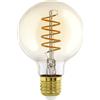 Eglo Lampadina a LED a sfera E27, dimmerabile, a spirale, stile vintage, 8 W (equivalente a 60 W), 806 lumen, luce bianca calda, 2700 K, lampadina Edison G95, Ø 9,5 cm