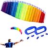 SunaOmni Aquilone acrobatico Arcobaleno 1, 4 m Aquilone a Doppia Linea Potente Attrezzi per Il Volo Sportivo acrobatico Arcobaleno (Line Board Colore Casuale) per Bambini Aquilon