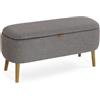 VERSA Panca per piedi del letto Versa Maniko Chic Style, dimensioni (A x L x P) 45 x 94 x 37 cm, grigio chiaro
