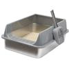 Generisch Lettiera per gatti, in acciaio inox, 40 x 30 x 19 cm, semi-chiusa, con paletta per gatti, facile da pulire, per dormitorio, appartamento, soggiorno, auto