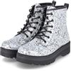 Skechers Gravlen Hi Doodle Down, Stivaletto, Silver Pu/Black Trim, 30 EU