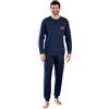 Intimitaly Irge® Pigiama Uomo Invernale Lungo 100% Caldo Cotone Interlock in Scatola Idea Regalo di Natale Pigiama Uomo Cotone Lungo (IT, Testo, L, Regular, Regular, MII2410)