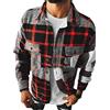 kewing Camicia da Uomo in Flanella Scozzese Camicia a Quadri a Maniche Lunghe Standard Slim Fit Cappotto Casual con Bottoni Top con Tasca