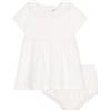 Petit Bateau A0cll Abito A Maniche Corte E Bloomer, Bianco, 12 Mesi Bimba