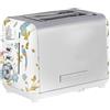 VQ Laura Ashley Tostapane Vintage 2 Fette - Riscaldamento Regolabili, Scongelamento e Modalità di Riscaldamento. Acciaio Inossidabile Tosta Pane con Croissant Scaffale Riscaldante - Elveden Bianco