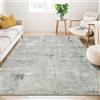 Guchuang Bedding Tappeto da soggiorno 200 x 300 cm, tappeto astratto grigio a pelo corto, antiscivolo, lavabile, per soggiorno, camera da letto, sala da pranzo, decorazione