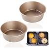 ESYFOR Stampi per Crostatine 11cm,ESYFOR 2 Pezzi Stampi Antiaderente Muffin Stampi Tortine Riutilizzabile Pirottini in Acciaio Stampi per Uova Stampi Tartellette per Airfryer, Microonde, Forno