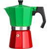 WY8 TOP MOKA - Caffettiera tradizionale italiana tricolore, 150 ml, 3 tazze, filtro per fornello, caffettiera moka espresso
