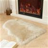 JXLOULAN - Tappeto Morbido in Finta Pelliccia di Pecora Beige 60x90 cm, Tappeto Soffice Lavabile in Lavatrice per Camera da Letto, Camera dei Bambini, Soggiorno, Decorazione per Cameretta