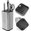 PWGHWG Porta Coltelli Cucina Acciaio Inox, Ceppo Coltelli da Cucina Vuoto, Universal Portacoltelli da Cucina, ceppo per coltelli vuoto, Ceppo Portacoltelli per Riporre Vari Coltelli e Forbici