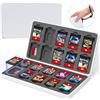 Klipdasse Custodia per Nintendo Switch 2/1, Lite, OLED - Supporto per cartucce Switch con 20 slot per schede di gioco e 20 slot per schede Micro SD, chiusura magnetica, custodia rigida con rivestimento in