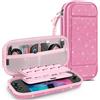 FINTIE Custodia per Nintendo Switch 2 (2025 Modello) - [Antiurto] Portatile di Borsa con 20 Titolari Schede di Gioco & Tasca Interna per Accessori, Glitter Magenta