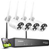 SANNCE Sistema di Telecamere di Sorveglianza Wireless 16CH CCTV, 4 Telecamere 4K Esterne per la Casa con Registratore NVR 8MP 16 Canali e Disco Rigido 2 TB
