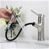 Semaney - Rubinetto per lavabo, con 3 modalità, doccetta estraibile, miscelatore monocomando, ad alta pressione, rubinetti per bagno, spazzolato, G3/8