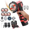 panthem Mini smerigliatrice angolare da 16,8 V con 2 batterie da 2 Ah, 7 dischi da taglio e 1 mola, Ø 90 mm, 19500 giri/min, smerigliatrice angolare a batteria da 550 W, piccola per tagliare,