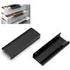 FURNIWARE 10 Maniglie Armadio Nascoste, Moderni 120 mm Alluminio Maniglia di Armadio da Cucina Mobili Cassetto Spazzolato Maniglia Invisibile Semplice Moderna Maniglie Nascoste per Nero