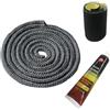 Protalwell Guarnizione per stufa a legna, kit guarnizione per porta stufa a legna da 8 mm, guarnizione in fibra di vetro resistente alle alte temperature, corda di ricambio per stufa o camino, lunghezza 1,8 m