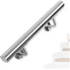 OUUTMEE - Corrimano in acciaio inox per scale 50 cm, montato a parete, con supporti, Ø 42 mm, corrimano interno ed esterno per soppalco, veranda, garage, terrazzo