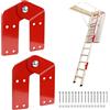 mimzemamz Cerniere per Scale, Kit di Ricambio per Riparazione e Manutenzione di Scale Antiche o Danneggiate, Accessori per Scale a Scomparsa per Soffitto, 2 Pezzi