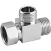 RDNKVB Valvola Deviatrice G1/2" a 3 Vie T Adattatore Doccia Rubinetto 3 Vie Deviatore Doccia Rubinetto Ottone Valvola Deviatrice Deviatore Rubinetto per WC Bagno Lavello da Cucina, Cromato Lucido