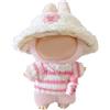 SSKHE 3 set di abiti per bambole Labubu da 17 cm, inclusi cappello + maglione + pantaloni (accessorio), accessori per vestiti in peluche carini, senza bambole, inclusi (rosa)
