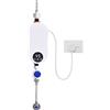 BRRIDE Scaldabagno elettrico piccolo, 5500 W 220 V Tankless Mini scaldabagno elettrico istantaneo per cucina, bagno, portatile, a bassa pressione, con indicatore LED (set standard)