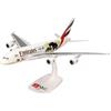 herpa modello aereo Snap-Fit Emirates Airbus A380 United for Wildlife, miniatura in scala 1:250, pezzo da collezione, modello con base, plastica