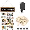 Rierousy Rierously Cornice per foto con 30 mollette in legno, ghirlanda e collage di foto, corda