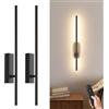 Coinmit 2 Lampade da Parete a LED con Telecomando Nero - 60 cm, 18 W, 3000K-6000K, con Funzioni di Regolazione dell'Intensità Luminosa e Temporizzazione, per Soggiorno, Camera da Letto, Corridoio