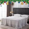 CHUFFED Lenzuolo in 100% lino, lavabile, traspirante, per case coloniche, con finitura morbida, solo 1 letto (250 cm x 275 cm, bianco)