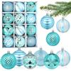 Meleager Palle di Natale Blu D'argento, Palline Albero Natale Grandi 12PCS, Palla di Natalizie 6cm, Palline di Plastica Decorazioni, Decorazioni per Feste, set di Ornamenti per l'albero di Natale