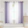 XWZO - Tende con occhielli, trasparenti con gradiente di colore, tende in voile, tenda ombre per camera da letto e soggiorno, 160 x 140 cm (A x L), colore: viola