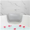 Lonkenn Cuscino da Bagno, Cuscino per Vasca da Bagno, Impermeabile Cuscino di Vasca da Bagno con Ventose, per Collo Testa Vasca da Bagno, Poggiatesta Ergonomico per Tutti i Tipi di Vasca-Grigio