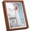 lanyincao Cornice portafoto rustica in legno, cornice decorativa in legno di sapele e coperture in vetro acrilico, per tavolo o scrivania (20 x 15 cm)