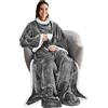 Catalonia Classy Coperta indossabile con maniche e piedi, coperta TV reversibile calda coperta in micropile sherpa con tasca, regalo per adulti donne uomini
