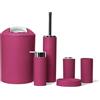 GMMH - Set di 6 accessori da bagno, con dispenser per sapone, porta saponetta e scopino per WC (modello 2a, bordeaux)