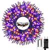Kimuwote Halloween Catena Luminosa, 25M 200 LED Esterno Decorazione Stringa Luci 8 Modalità Impermeabile Catena di Luci Funzione Timer e Memoria per Festa, Cortile, Casa (Arancia + Viola)