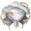 Treer Texture in Marmo 3D Tovaglia Antimacchia, Tovaglia di Poliestere, Quadrata Tovaglia Effetto Loto, Lavabile Giardino Tovaglie, per Cucina, Ristorante, Feste (140x140cm,Grigio)