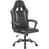 IlGruppone Sedia Gaming Adulto Professionale Similpelle Reclinabile con Braccioli Poltrona Ufficio Regolabile in Altezza Pistone Gas Gamer Portata 150 kg - Grigio